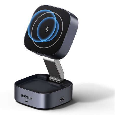 Încărcător wireless cu inducție 3-în-1 UGREEN W526, putere maximă 25 W, MagSafe, 7,5 W/iOS, USB-C, negru