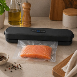 Aparat de vidat Rosberg R51987G, 100 W, 60 kPa, Latimea pungii 30 cm, Negru