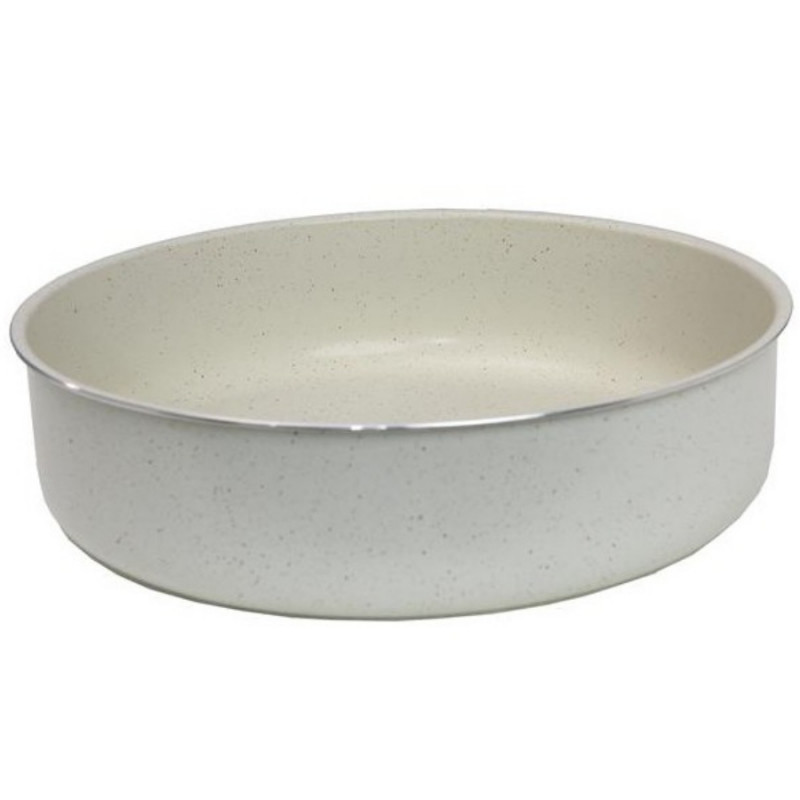 Tava de copt Oliver Voltz OV51222E30, 30 x 8 cm, Aluminiu, Acoperire marmura, Fara PFOA, Crem