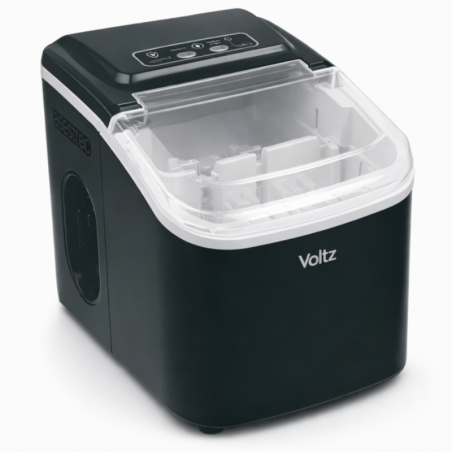 Masina de facut gheata Oliver Voltz OV51447E, 120 W, 0,8 l, 12 kg/24 ore, R600a, Autocuratare, Comanda tactila, Negru