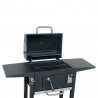 Gratar pe carbuni Klausberg KB 9034, Cos de fum, Ventilatie reglabila, Sertar pentru cenusa, Termometru, Roti, Otel, Negru