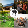 Gratar pe carbuni Kinghoff KH 2033, Ventilatie reglabila, Roti, Otel, Negru