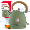 Ceainic electric Klausberg KB 9008, 2200 W, 1,8 l, Baza rotativa la 360°, Indicator de nivel al apei, Termometru, Verde
