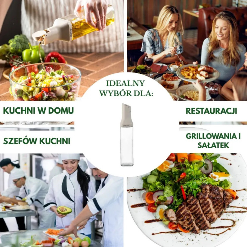 Sticla pentru sosuri Kinghoff KH 2004, 500 ml, Cu dozator, Inchidere etansa, Bej