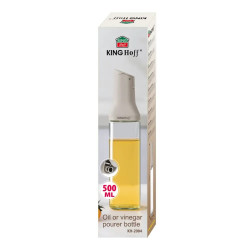 Sticla pentru sosuri Kinghoff KH 2004, 500 ml, Cu dozator, Inchidere etansa, Bej