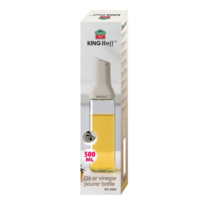 Sticla pentru sosuri Kinghoff KH 2004, 500 ml, Cu dozator, Inchidere etansa, Bej