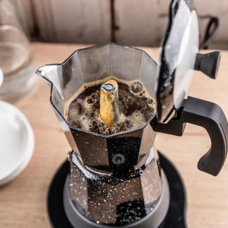 Aparat electric de cafea cubanez Klausberg KB 7998, 500 W, 6 cesti, Element de incalzire incorporat, Supapă de siguranta, Negru