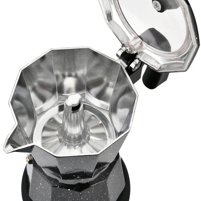 Aparat electric de cafea cubanez Klausberg KB 7998, 500 W, 6 cesti, Element de incalzire incorporat, Supapă de siguranta, Negru