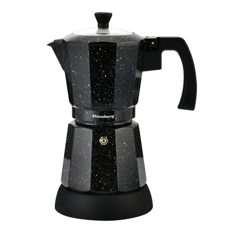 Aparat electric de cafea cubanez Klausberg KB 7998, 500 W, 6 cesti, Element de incalzire incorporat, Supapă de siguranta, Negru