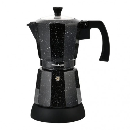 Aparat electric de cafea cubanez Klausberg KB 7998, 500 W, 6 cesti, Element de incalzire incorporat, Supapă de siguranta, Negru