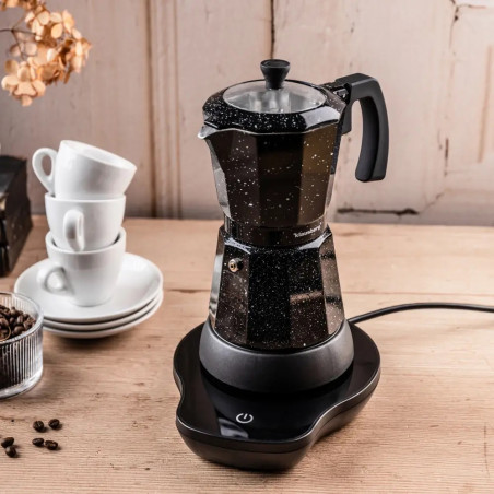 Aparat electric de cafea cubanez Klausberg KB 7998, 500 W, 6 cesti, Element de incalzire incorporat, Supapă de siguranta, Negru