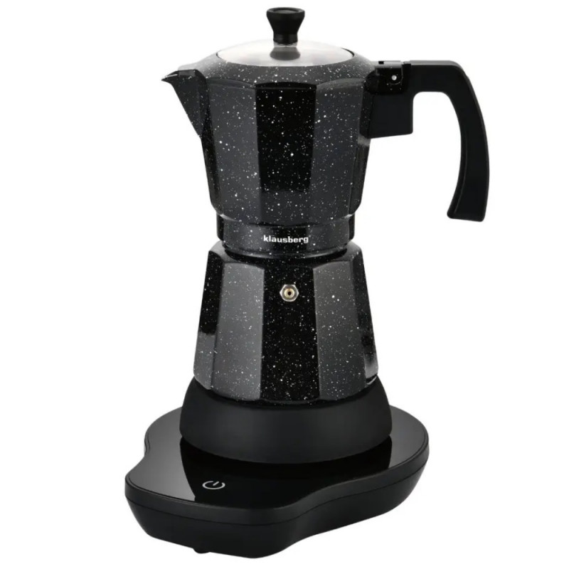 Aparat electric de cafea cubanez Klausberg KB 7998, 500 W, 6 cesti, Element de incalzire incorporat, Supapă de siguranta, Negru
