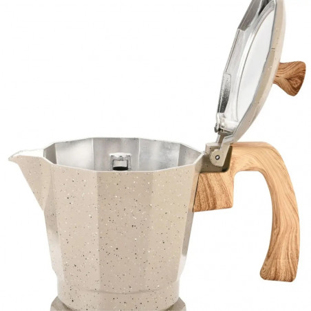 Aparat electric de cafea cubanez Klausberg KB 7999, 500 W, 6 cesti, Element de incalzire incorporat, Supapa de siguranta, Bej