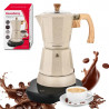 Aparat electric de cafea cubanez Klausberg KB 7999, 500 W, 6 cesti, Element de incalzire incorporat, Supapa de siguranta, Bej