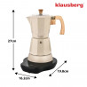 Aparat electric de cafea cubanez Klausberg KB 7999, 500 W, 6 cesti, Element de incalzire incorporat, Supapa de siguranta, Bej