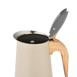 Aparat electric de cafea espresso cubanez Klausberg KB 7997, 600 ml, 12 cesti, Supapa de siguranta, Otel, Inductie, Bej