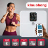Cântar-analizor Klausberg KB 7941, până la 180 kg, BIA, Bluetooth, ecran LCD, sticlă securizată, Smart, alb