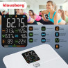 Cântar-analizor Klausberg KB 7941, până la 180 kg, BIA, Bluetooth, ecran LCD, sticlă securizată, Smart, alb