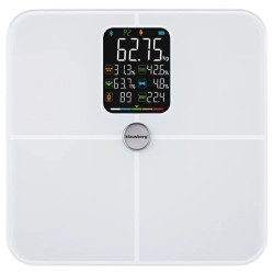 Cântar-analizor Klausberg KB 7941, până la 180 kg, BIA, Bluetooth, ecran LCD, sticlă securizată, Smart, alb