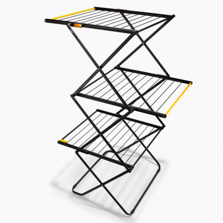 Uscator de rufe Joseph Joseph AirFrame™ 5000024, 16 m, 3 nivele, Pliabil, Mecanism de blocare, Negru/Galben