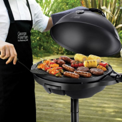 Grătar electric George Foreman 22460-56, 2400 W, 44,5 cm, 15 porții, 5 niveluri de temperatură, strat antiaderent, negru