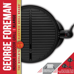 Grătar electric George Foreman 22460-56, 2400 W, 44,5 cm, 15 porții, 5 niveluri de temperatură, strat antiaderent, negru