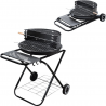 Gratar pe carbuni Master Grill & Party MG925, 54,5 cm, Carcasa emailata, Reglabil, Pliabil, Roti, Negru