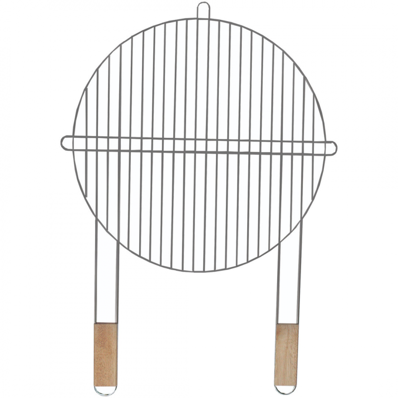 Gratar Master Grill & Party MG257, 51 cm, Manere din lemn, Crom