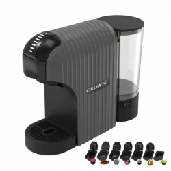 Mașină de cafea cu capsule 7-în-1 Crown CCM-1533 GR, 20 bari, 0,9 l, comandă tactilă, LED, rezervor detașabil, negru