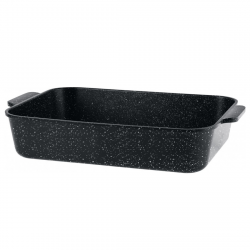 Tavă pentru cuptor și plită Oliver Voltz OV54322CS28, 28x20x6,5 cm, Emailata, Antiaderenta, Inducţie, Negru melanj