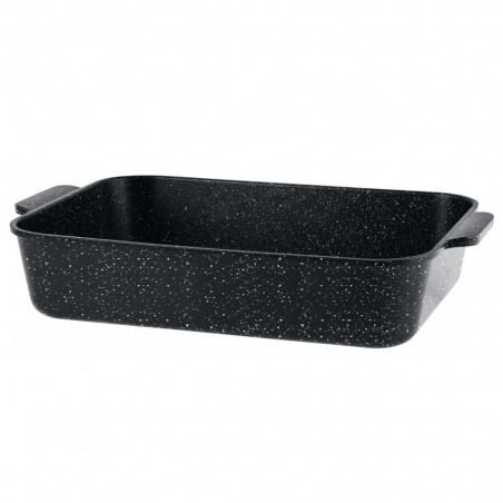 Tavă pentru cuptor și plită Oliver Voltz OV54322CS32, 32 x 23 x 7,5 cm, Emailata, Antiaderenta, Inducţie, Negru melanj