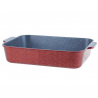 Tavă pentru cuptor și plită Oliver Voltz OV54322BS28, 28x20x6,5 cm, emailată, cu strat antiaderent, Inducţie, roșu melanj