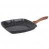 Tigaie grill Oliver Voltz OV54316C28, 28 x 4,5 cm, Acoperire antiaderenta marmorata, Inductie, Negru melanj