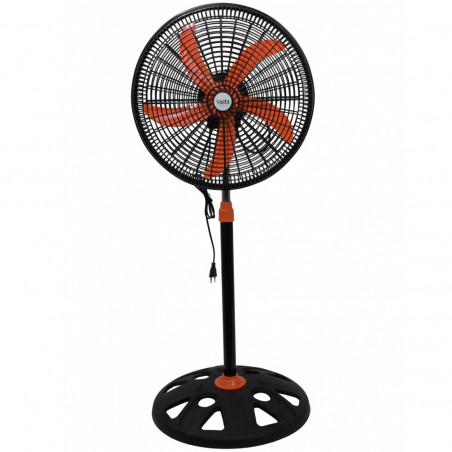 Ventilator Oliver Voltz OV51760N18, 50 W, 18", 3 viteze, Indicator luminos, Reglabil, Negru/Portocaliu