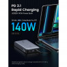 Baterie externă UGREEN PB205, 25000 mAh, PD 3.1 145 W, ecran digital cu LED, potrivită pentru călătoriile cu avionul, USB-C, gri