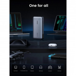 Baterie externă UGREEN PB205, 25000 mAh, PD 3.1 145 W, ecran digital cu LED, potrivită pentru călătoriile cu avionul, USB-C, gri