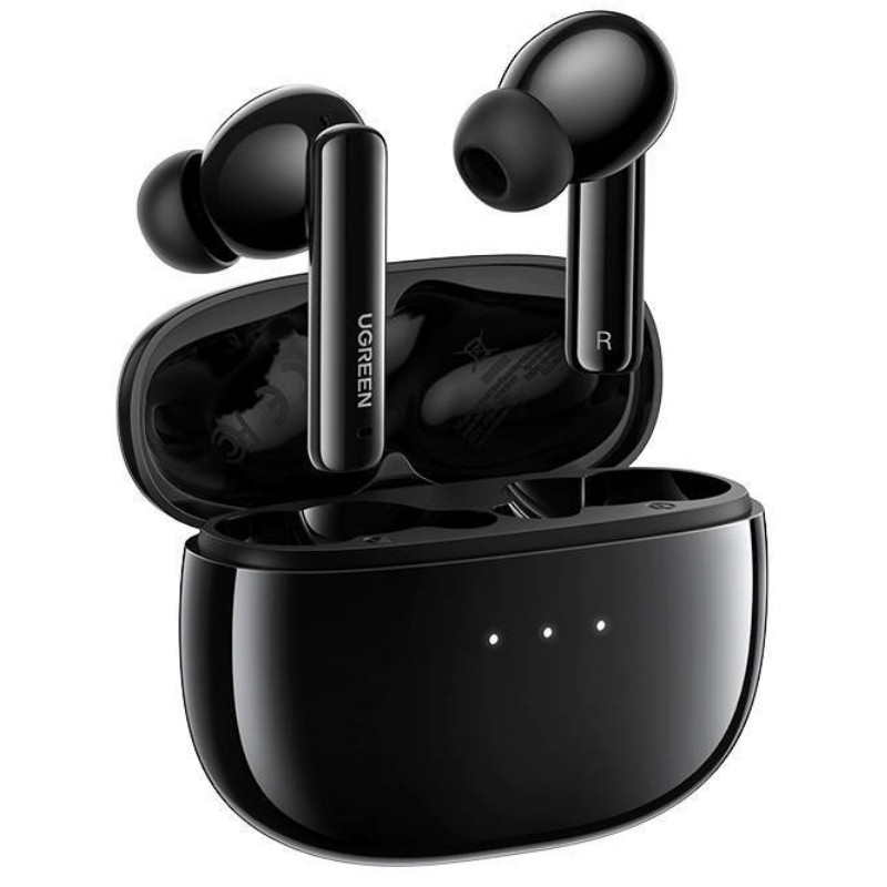 Casti fara fir UGREEN HiTune T3 TWS ANC WS106, 7 ore, Reducere activa a zgomotului (ANC), Ambient Sound, Comandă tactila, Bluetooth 5.2, Negru