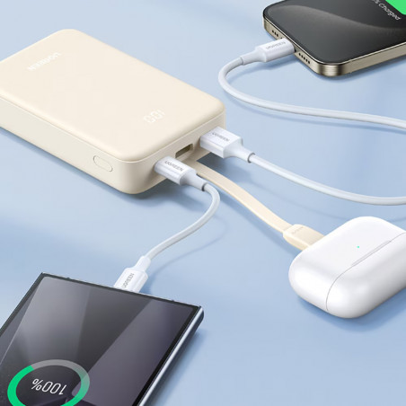 Baterie externă UGREEN PB505, 20000 mAh, PD 3.0 22,5 W, cablu integrat, indicator LED digital, potrivită pentru călătoriile cu avionul, gri