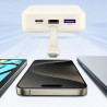 Baterie externă UGREEN PB505, 20000 mAh, PD 3.0 22,5 W, cablu integrat, indicator LED digital, potrivită pentru călătoriile cu avionul, gri