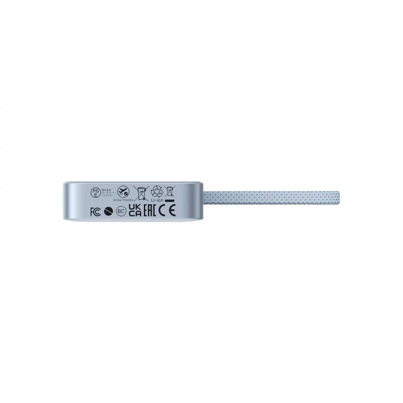 Baterie externă UGREEN PB773, 10000 mAh, PD 30 W, Qi2 25 W, Magflow, afișaj digital LED, cablu integrat, USB-C, albastru