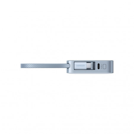 Baterie externă UGREEN PB773, 10000 mAh, PD 30 W, Qi2 25 W, Magflow, afișaj digital LED, cablu integrat, USB-C, albastru