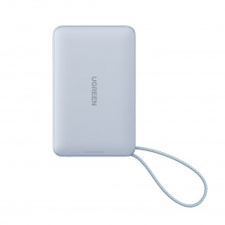 Baterie externă UGREEN PB773, 10000 mAh, PD 30 W, Qi2 25 W, Magflow, afișaj digital LED, cablu integrat, USB-C, albastru