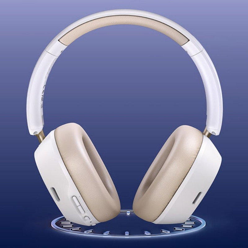 Casti fara fir UGREEN HiTune ANC Max5c HP203, Pana la 75 de ore, Spatial Audio, Hi-Res, Anulare hibrida a zgomotului (ANC), Pliabile, Alb