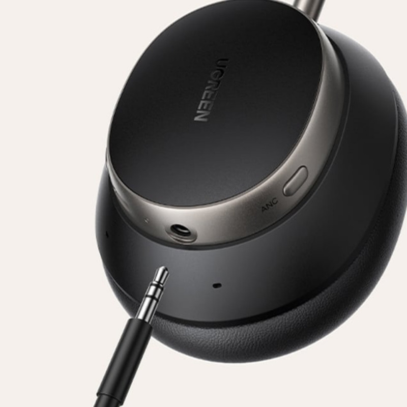 Căști fără fir UGREEN ANC HP206 StudioPro, până la 120 de ore, Hi-Res, LDAC, Spatial Audio, Game Mode, 8 moduri EQ, încărcare rapidă, negru