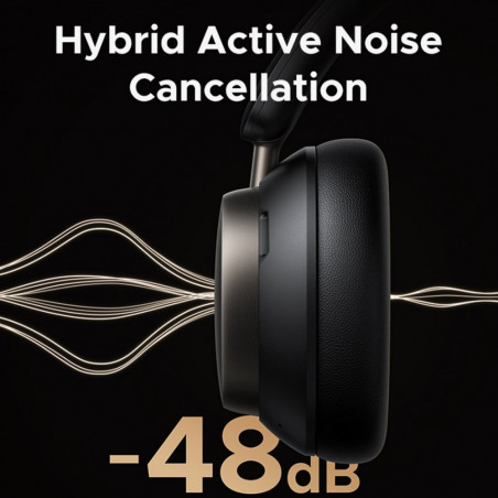 Căști fără fir UGREEN ANC HP206 StudioPro, până la 120 de ore, Hi-Res, LDAC, Spatial Audio, Game Mode, 8 moduri EQ, încărcare rapidă, negru