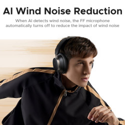 Căști fără fir UGREEN ANC HP206 StudioPro, până la 120 de ore, Hi-Res, LDAC, Spatial Audio, Game Mode, 8 moduri EQ, încărcare rapidă, negru