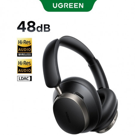 Căști fără fir UGREEN ANC HP206 StudioPro, până la 120 de ore, Hi-Res, LDAC, Spatial Audio, Game Mode, 8 moduri EQ, încărcare rapidă, negru