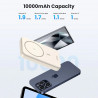 Baterie externă UGREEN PB561, 10000 mAh, PD 3.0 20 W, Qi 15 W, încărcare wireless magnetică, lumini LED, USB-C, alb