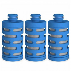 Cartus de filtrare pentru sticla de apa Philips AWP287/58 GoZero Fitness, 3 buc., Elimină 99% din clor, Albastru
