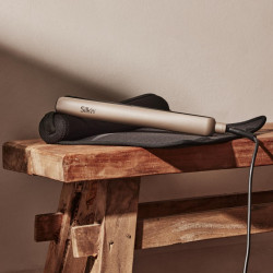 Placă de îndreptat părul Silk'n SilkyStraight SIS1PE1001, 45 W, 12 setări de temperatură, afișaj LED, plăci din titan, tehnologie cu infraroșu, ionizare, 120-230 °C, memorie, aur roz